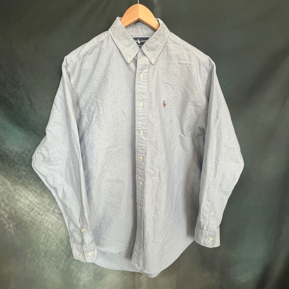 Ralph Lauren Blake Mens Large Blue Oxford Button Down Shirt Cotton Large